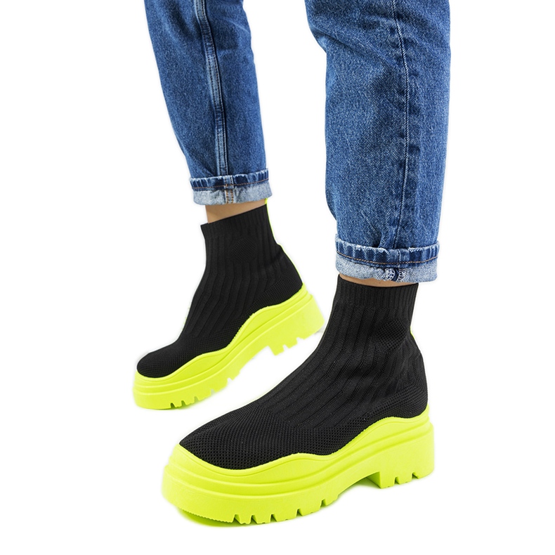 Black and green high-top sneakers from Marks