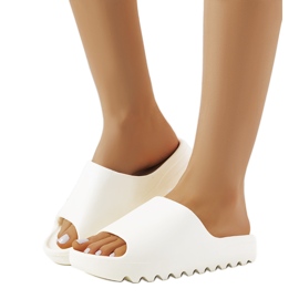 Christinia white rubber slippers