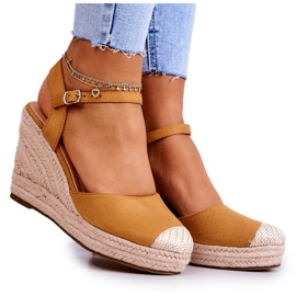 FW1 Women's Espadrilles On A Braided Platform Camel Canillo brown