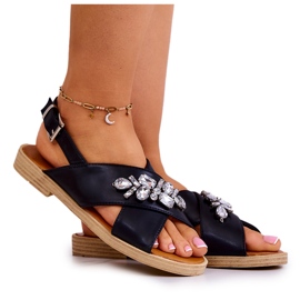 FW1 Comfortable Women's Sandals With Black Irvine Decoration
