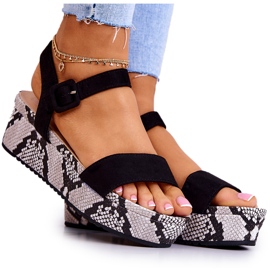 FW1 Suede Sandals On The Black And White Sariah Platform FW1 Suede Sandals On The Black And White Sariah Platform
