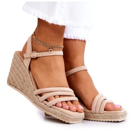 FJ1 Louisiana Beige Suede Wedge Sandals FJ1 Louisiana Beige Suede Wedge Sandals