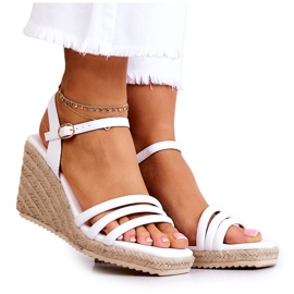 FJ1 Louisiana White Sandals On A Wedge