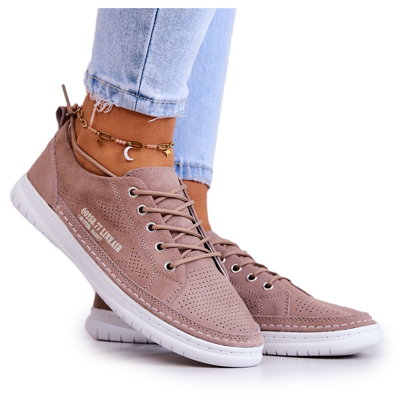 PE1 Women's Suede Sneakers Brown Cloesa