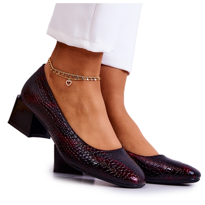 Sergio Leone Leather Snakeskin Pumps Burgundy Mesquite red Sergio Leone Leather Snakeskin Pumps Burgundy Mesquite red