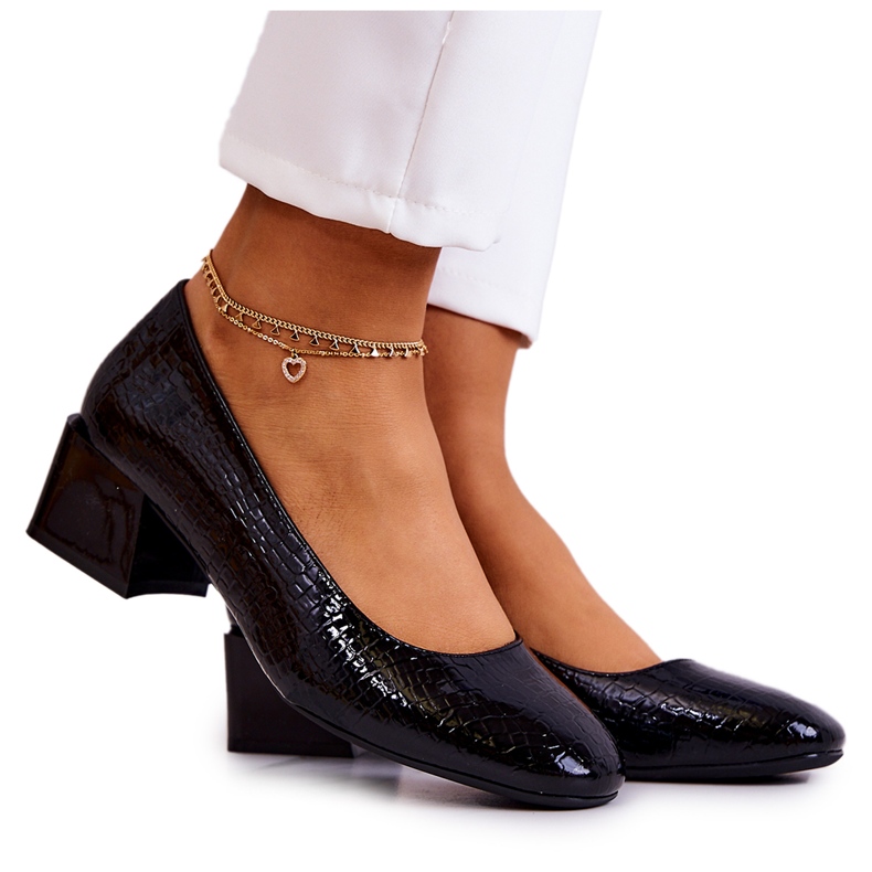 Sergio Leone Leather Snakeskin Pumps Black Mesquite Sergio Leone Leather Snakeskin Pumps Black Mesquite