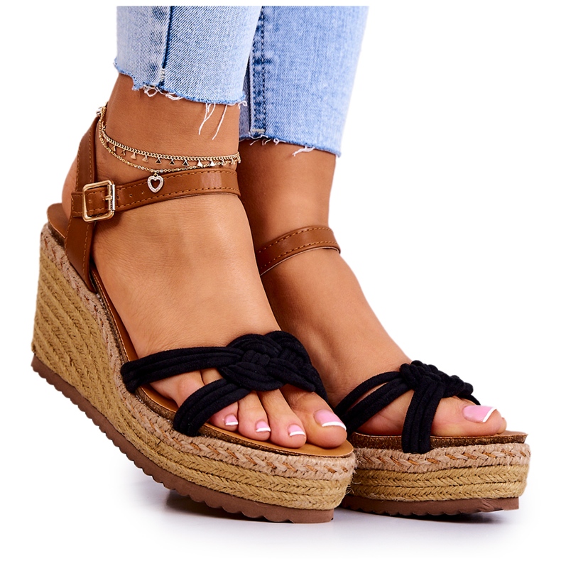 FB2 Fashionable Wedge Sandals Black Roseville FB2 Fashionable Wedge Sandals Black Roseville