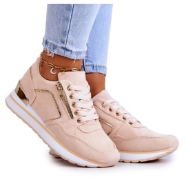 FB2 Suede Sport Shoes On The Riverside Light Beige Platform