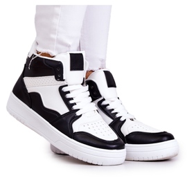 FG2 High Women's Sport Shoes White and Black Megithoe FG2 High Women's Sport Shoes White and Black Megithoe