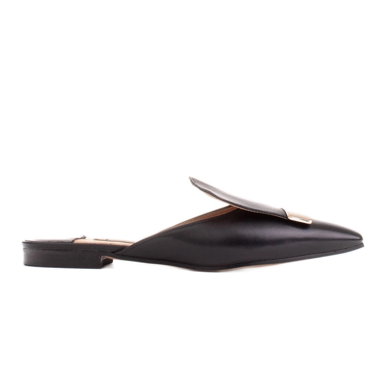 Marco Shoes Natural leather slippers black