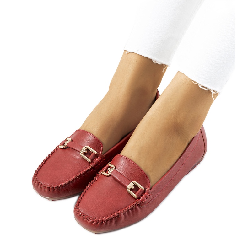 Flavon maroon loafers for women red