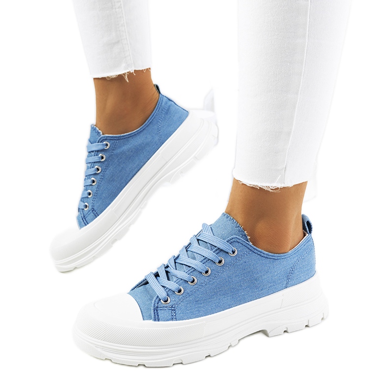 Blue sneakers with chunky Prenzel soles