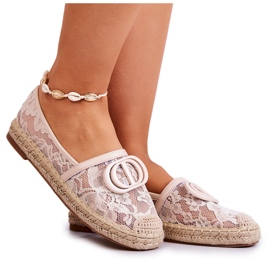 Women's Lace Espadrilles With Beige Summer Dream Decoration