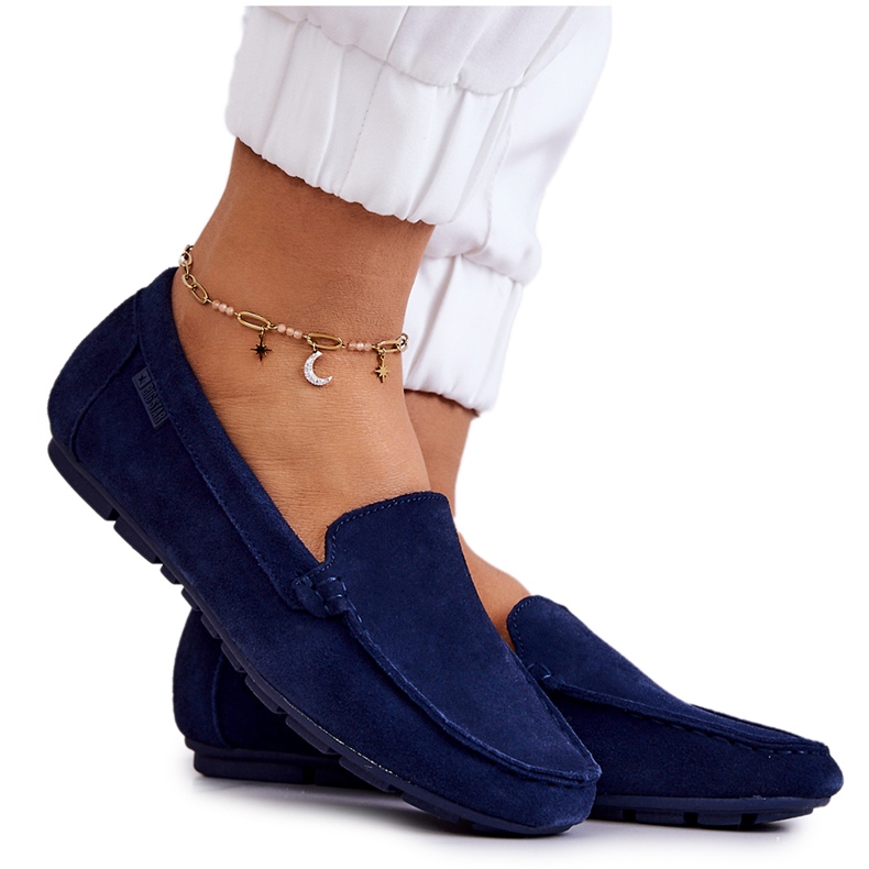 Women's Suede Loafers Big Star JJ274659 Navy Blue Women's Suede Loafers Big Star JJ274659 Navy Blue
