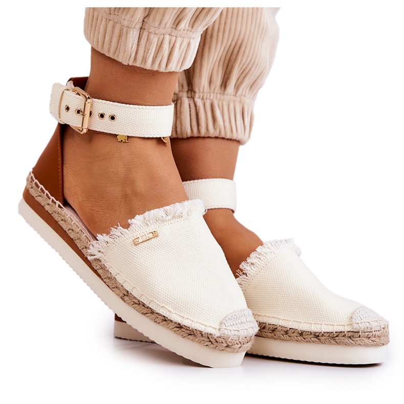 Women's Espadrilles With a Buckle Big Star JJ274886 Light beige