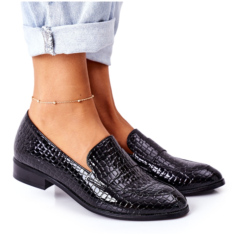 Lacquered Moccasins Vinceza 21-10674 Black Lacquered Moccasins Vinceza 21-10674 Black