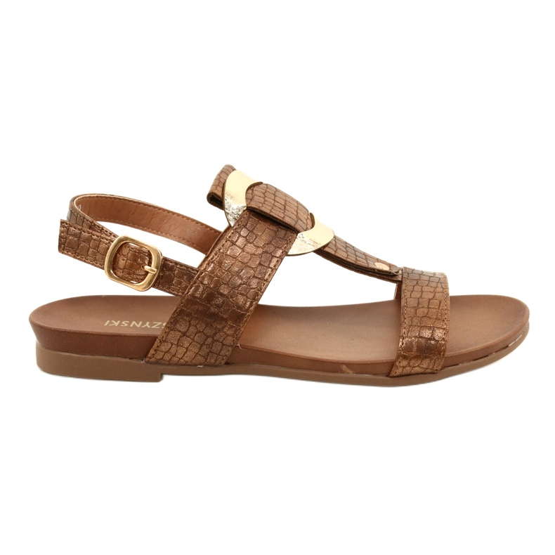 M.Daszyński Złote Kołko Daszyński MR1958-10 sandals, brown-metalized