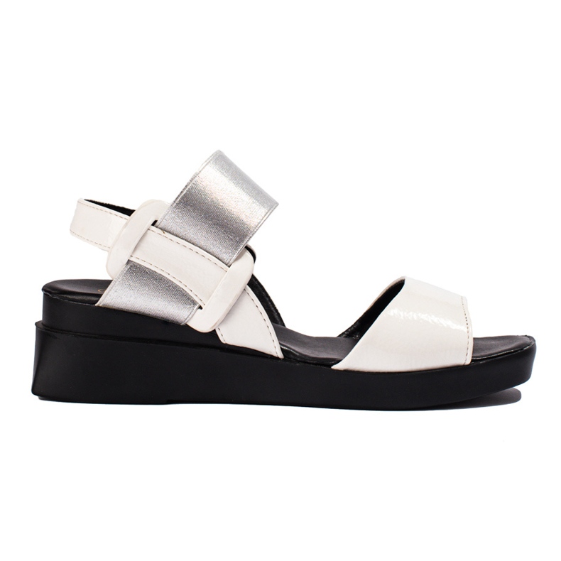 W. Potocki White slip-on sandals from Potocki silver
