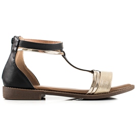 W. Potocki Potocki Black Sandals golden