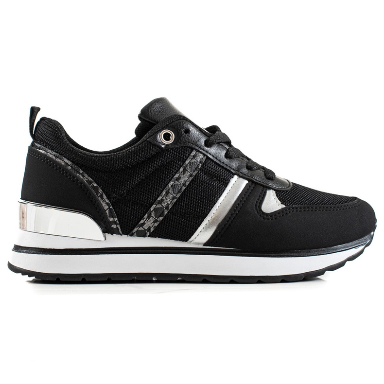 Sweet Shoes Classic Comfortable Sneakers black silver