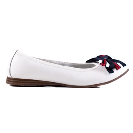 Filippo Leather Ballerina With A Bow white