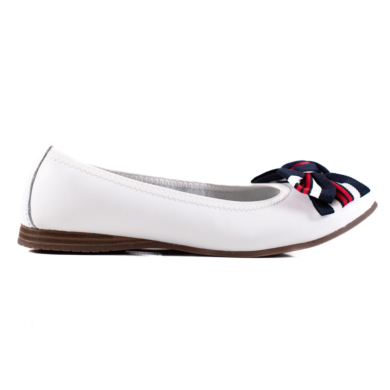 Filippo Leather Ballerina With A Bow white