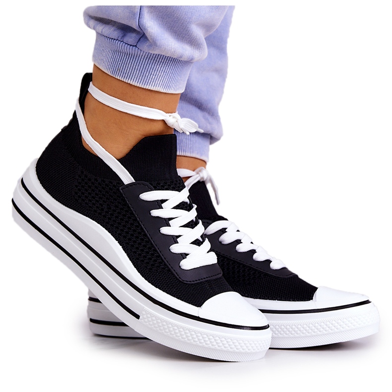 S.Barski Women's Black Soren Socks Sneakers S.Barski Women's Black Soren Socks Sneakers