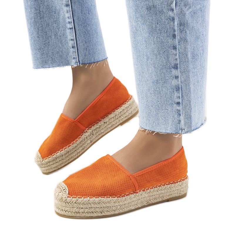 Orange Capelle openwork espadrilles