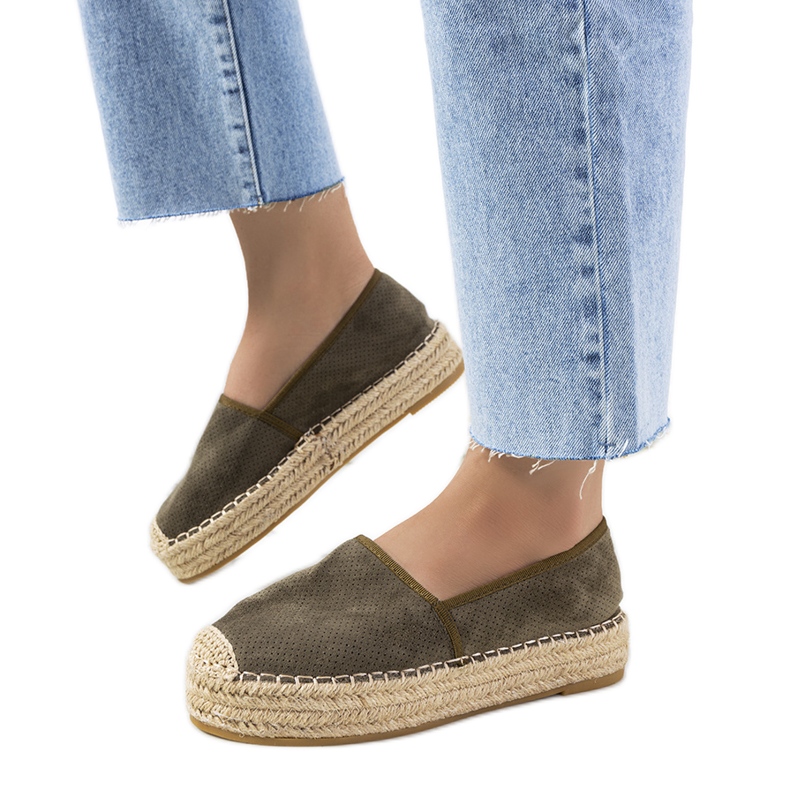 Green Capelle openwork espadrilles