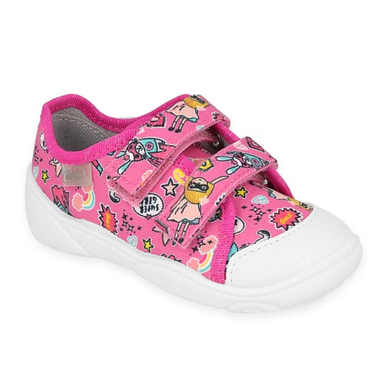Befado Pink children's sneakers 907p148 Colorful patterns