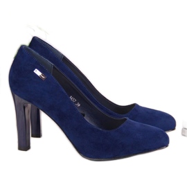 Suede pumps Sergio Leone W SK3AP navy blue Suede pumps Sergio Leone W SK3AP navy blue