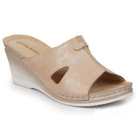 Wedge slippers Vinceza W JAN105 beige