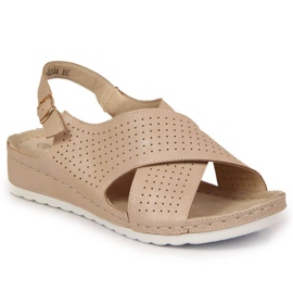 Wedge sandals Vinceza W JAN106B beige
