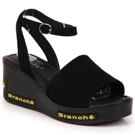 Black Vinceza W JAN108A wedge sandals