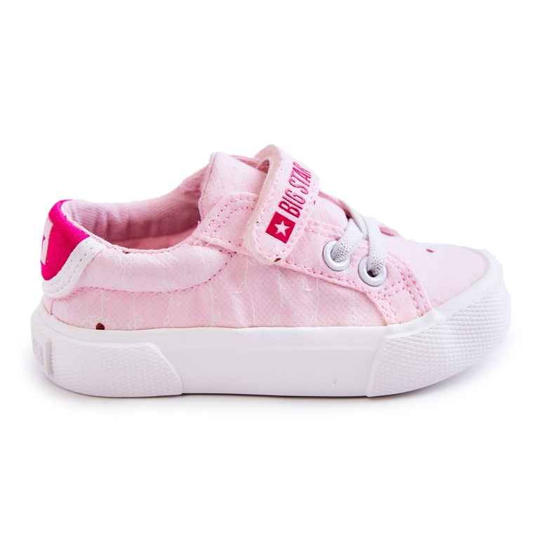 Children's Low Sneakers With Velcro Big Star JJ374103 Pink