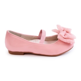 S.Barski Children's Lacquered Ballerinas With A Bow Pink Zolly