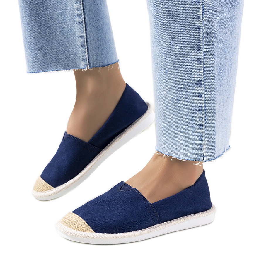 Navy blue 2025 flat espadrilles