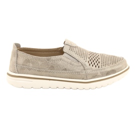 Comfortable Sports Shoes On the Jezzi Platform 20PB08-1653 beige golden