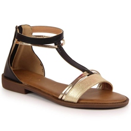 Roman sandals Potocki W WOL73A black golden