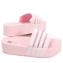 Leah Pink high-soled slippers