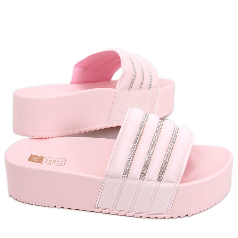 Leah Pink high-soled slippers