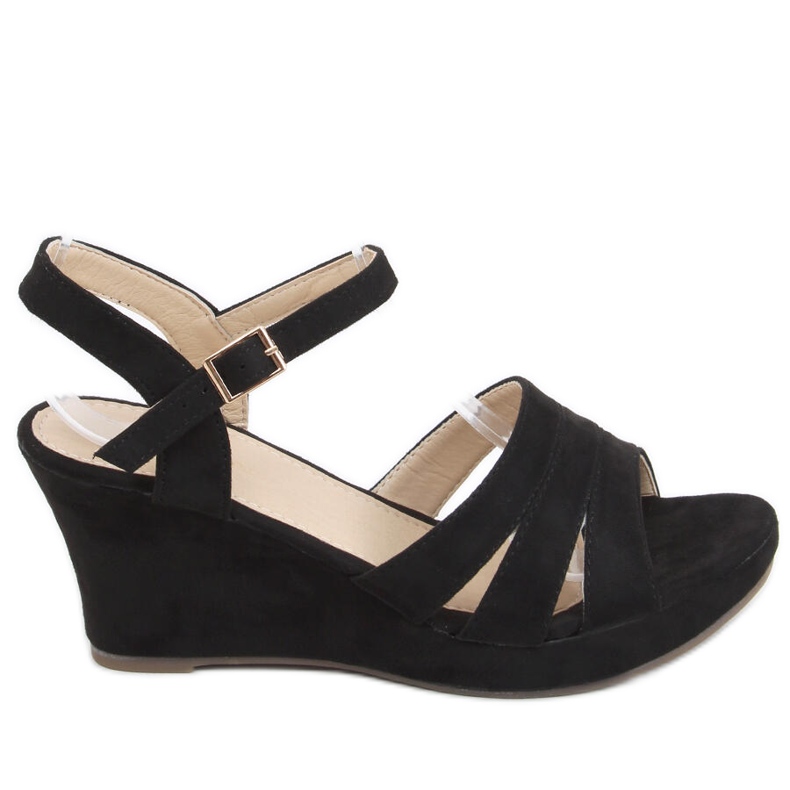 Nirali Black wedge sandals