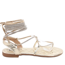 Abasi Gold tied sandals golden