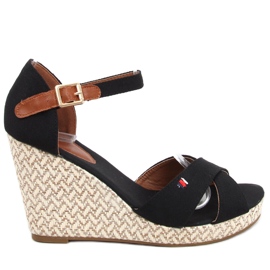 Lamis Black wedge sandals