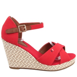 Lamis Red wedge sandals