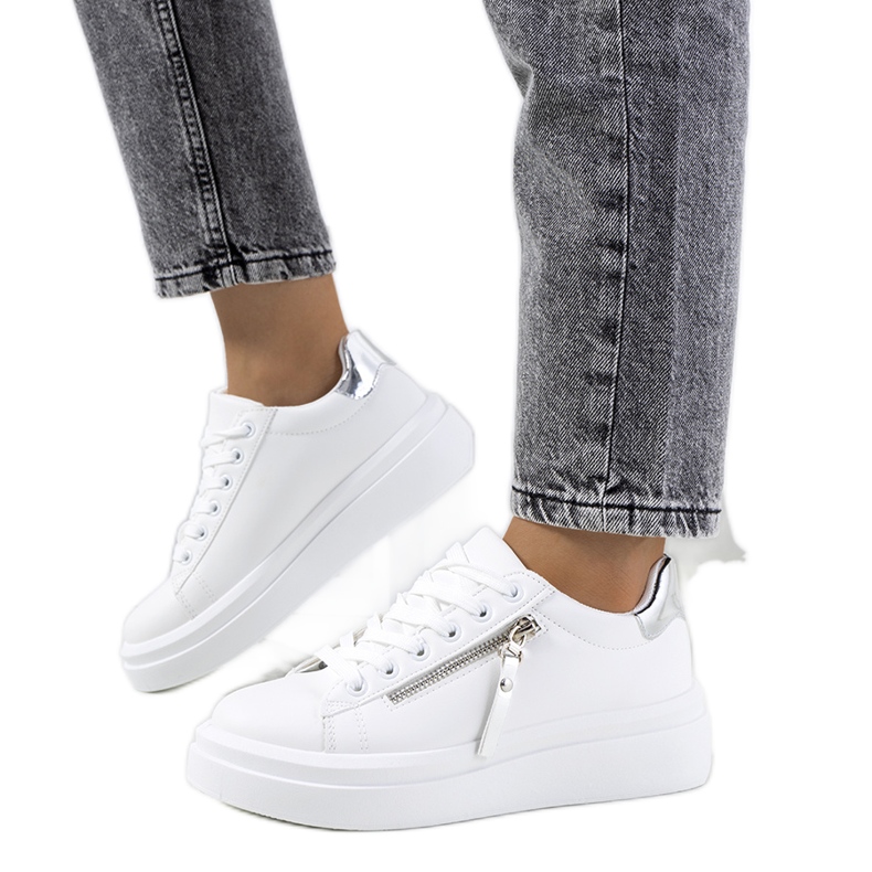Tamis women's white and silver sneakers Tamis women's white and silver sneakers