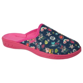 Befado children's slippers 707y423 Colorful applications blue