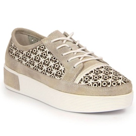 Leather openwork shoes Filippo W PAW326 golden Leather openwork shoes Filippo W PAW326 golden
