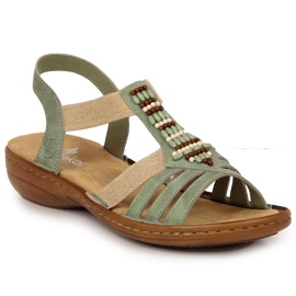 Green Rieker W RKR512 elastic sandals