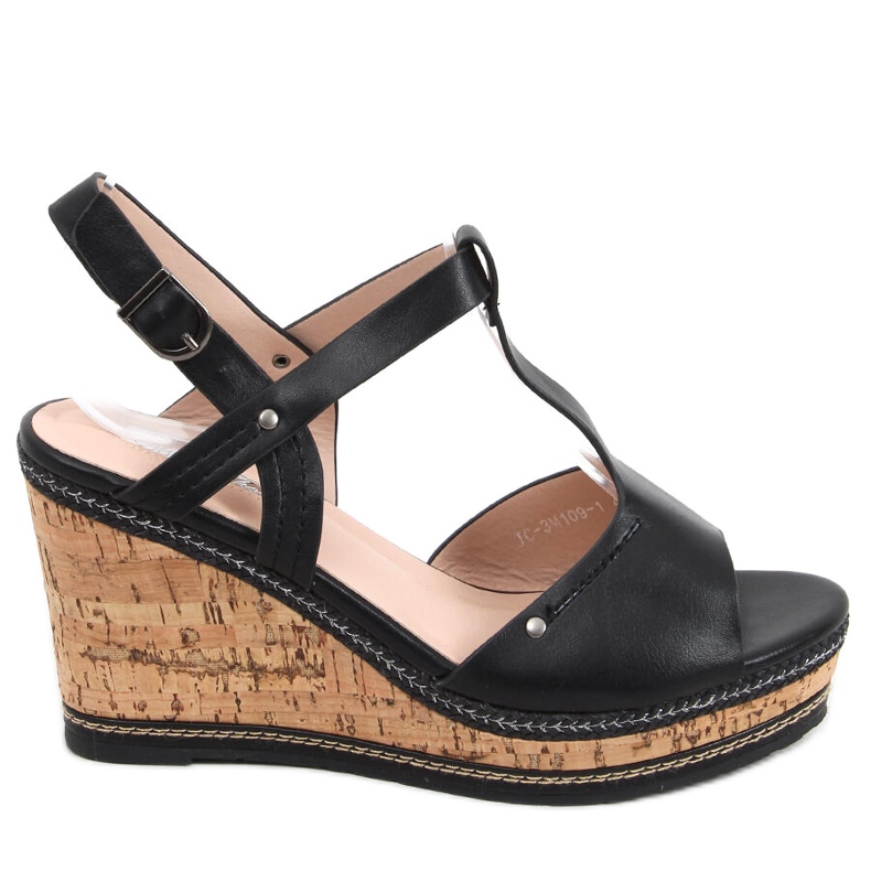 Nancy Black wedge sandals